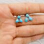 Turquoise Silver Stud Earrings Set: December Birthstone, thumbnail 3 of 4