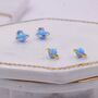 Sterling Silver Blue Planet Opal Stud Earrings, thumbnail 4 of 11