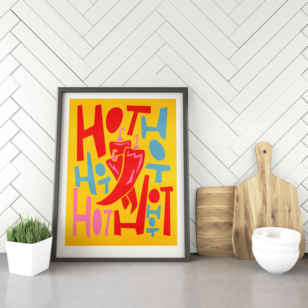 Hot Chillies Kitchen Print By Fox & Velvet