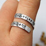 Personalised Adjustable Engraved Hug Ring Silver Gold, thumbnail 6 of 11