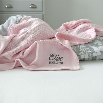Personalised Pink Cellular Baby Blanket, 11 of 12