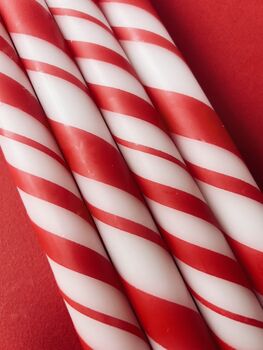 Red And White Candy Striped Candles 'Candy Cane Lane', 5 of 5