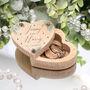 Winter Wreath Printed Wooden Heart Wedding Ring Box, thumbnail 1 of 2
