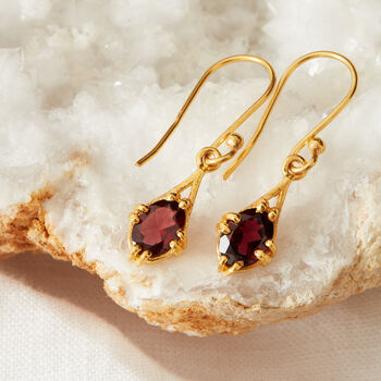 Ruby Gold Plated Silver Antique Drop Earrings, 11 of 12