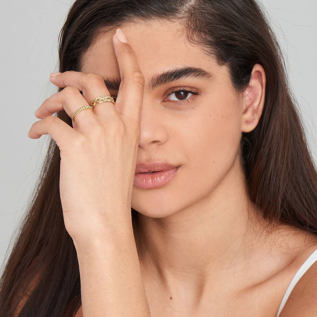 Gold Plated 925 Rope Twist Adjustable Ring By ANIA HAIE