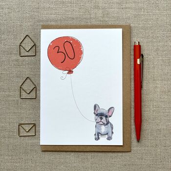 Personalised French Bulldog Puppy Birthday Card, 2 of 6