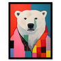 Precious Polar Bear Fun Bright Colourful Wall Art Print, thumbnail 5 of 6