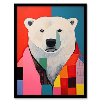 Precious Polar Bear Fun Bright Colourful Wall Art Print, 5 of 6