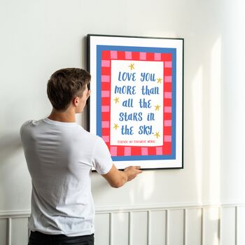 Love You More Than All The Stars In The Sky Personalised Valentine’s Print, 5 of 7