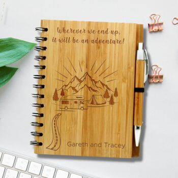Personalised Eco Bamboo Road Trip Travel Journal, 2 of 7
