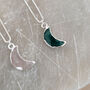Sterling Silver Faceted Gemstone Moon Necklace, thumbnail 3 of 11