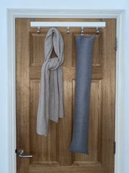 Grey Draught Excluder With Heavy Filling Personalised, 2 of 6