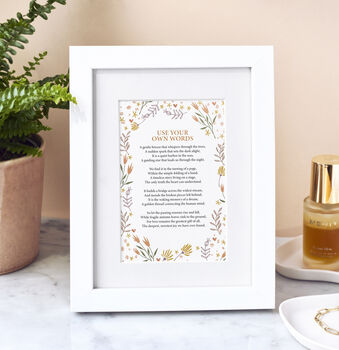 Custom Made Floral Poem Keepsake Gift, 7 of 12