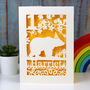 Personalised Papercut Bear Birthday Card, thumbnail 3 of 8