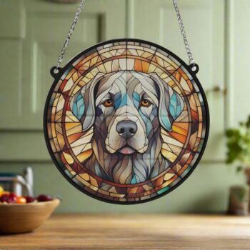 Labrador Silver Stained Glass Effect Suncatcher, 5 of 5