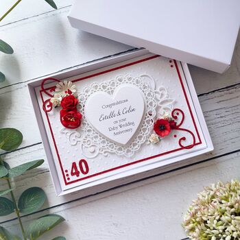 Handmade Ruby Wedding Anniversary Card, 7 of 7