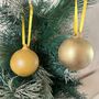 Gold Baubles Set Of Six Christmas Decoration, thumbnail 6 of 9