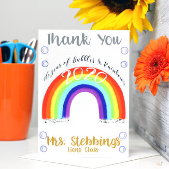 Rainbow Bubbles Thank You Card, 4 of 9