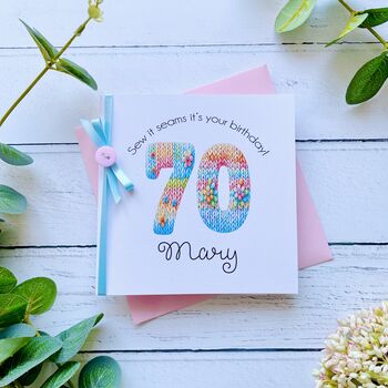 Knitting/Crochet Lover Birthday Card, Any Age, 6 of 7