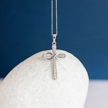 Sterling Silver Infinity Cross Necklace, 2 of 12