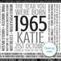 Personalised 60th Birthday Print Gift Year Facts 1964 1965, thumbnail 3 of 12