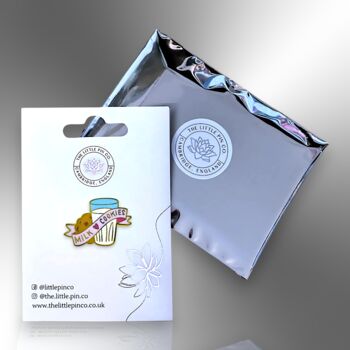 Milk And Cookies Hard Enamel Pin Brooch, 5 of 8