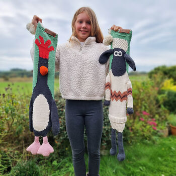 Army Leggy Christmas Stockings With Feathers And Shaun, 3 of 5