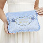Forget Me Not Blue Velvet Embroidered Pouch, thumbnail 2 of 7