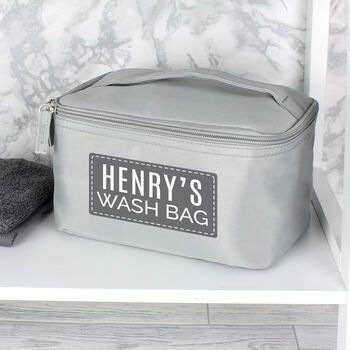 Personalised Classic Grey Makeup Wash Bag Vanity Case, 3 of 7