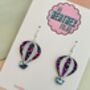 Hot Air Balloon Glitter Earrings / Adventure Awaits Gift For Travellers / New Beginnings Gift / Gift For Graduation Or New Job, thumbnail 2 of 4