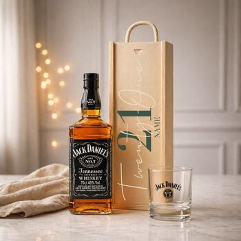 Personalised 21st Birthday Whisky Gift Set With Custom Lid, 3 of 11