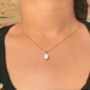 Silver Natural Opal October Birthstone Pendant Necklace, thumbnail 2 of 7