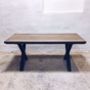 Salford Oak X Shaped Legs Bold Dining Table, thumbnail 3 of 8