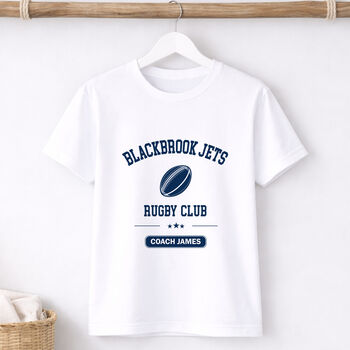Personalised Rugby Club Coach T Shirt, 4 of 6