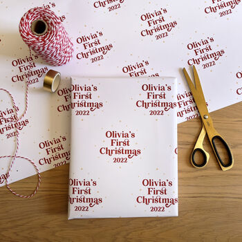 Personalised Babies First Christmas 2023 Wrapping Paper, 6 of 6