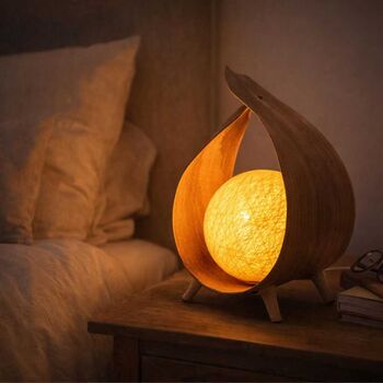 Coconut Leaf Table Lamp Handmade Boho Natural, 2 of 11