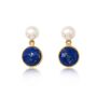Nova Lapis Lazuli And Cultured Freshwater Pearl Drop Earrings, thumbnail 2 of 3