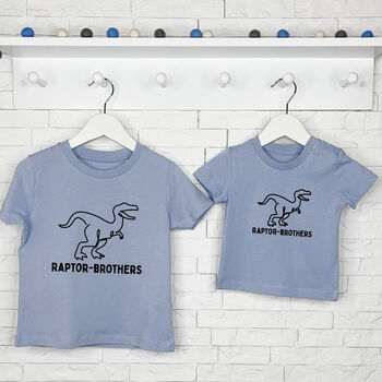 Matching Dinosaur T Shirts Raptor Brothers, 3 of 6