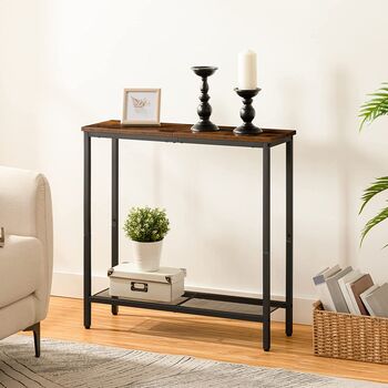 Slim Console Table Entryway Display Table With Shelves, 5 of 9