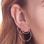 Geometric Circle Rose Gold Plated Silver Stud Earrings, thumbnail 3 of 5
