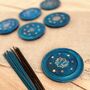 Midnight Blue And Gold Incense Stick Holder Burner Plate, thumbnail 5 of 12