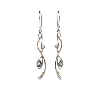 Green Amethyst And Pearl Dangle Earrings, 5 of 8