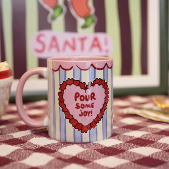 Pour Some Joy Mug – Cute Heart Coffee Cup, 4 of 5