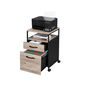 Greige Mobile Office File Cabinet With Two Drawers, thumbnail 6 of 7