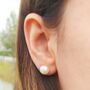 Natural Pearl Stud Earring Sterling Silver, thumbnail 5 of 5