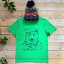 Christmas Dinner Bear, Men's Organic T Shirt, thumbnail 2 of 5