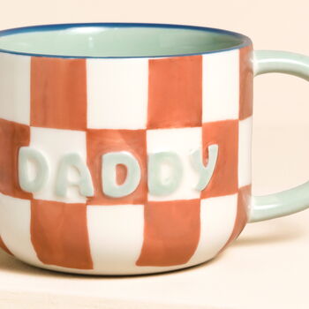 Ceramic Contrast Checkerboard Daddy Mug, 2 of 5