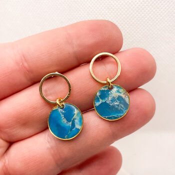 Circular Turquoise Stud Earrings 'Something Blue', 9 of 10