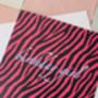 Hot Pink Zebra Birthday Girl Greetings Card, thumbnail 2 of 4