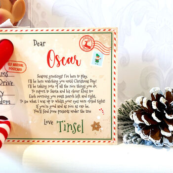 Personalised Christmas Elf Arrival Postcard, 3 of 4